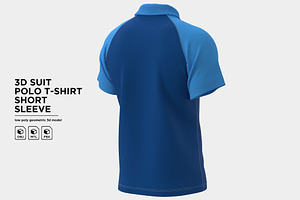 3D Suit Polo T-Shirt Short Sleeve