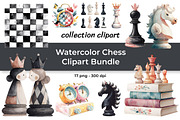 Watercolor Chess Clipart Bundle, a Sport Illustration by InkyQueenArt (Thumbnail 1 of 5)
