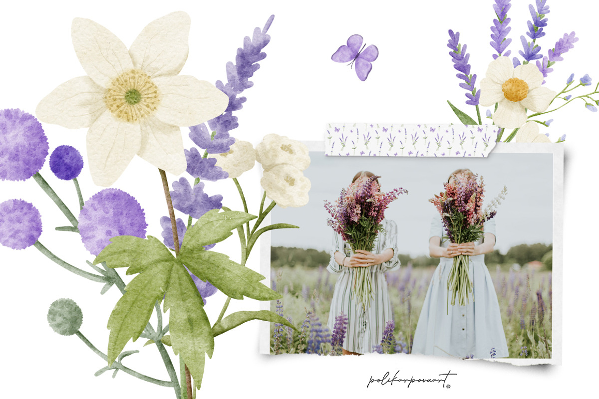 Watercolor Summer Wildflowers, an Illustration by polikarpovaart (Photo 6 of 16)