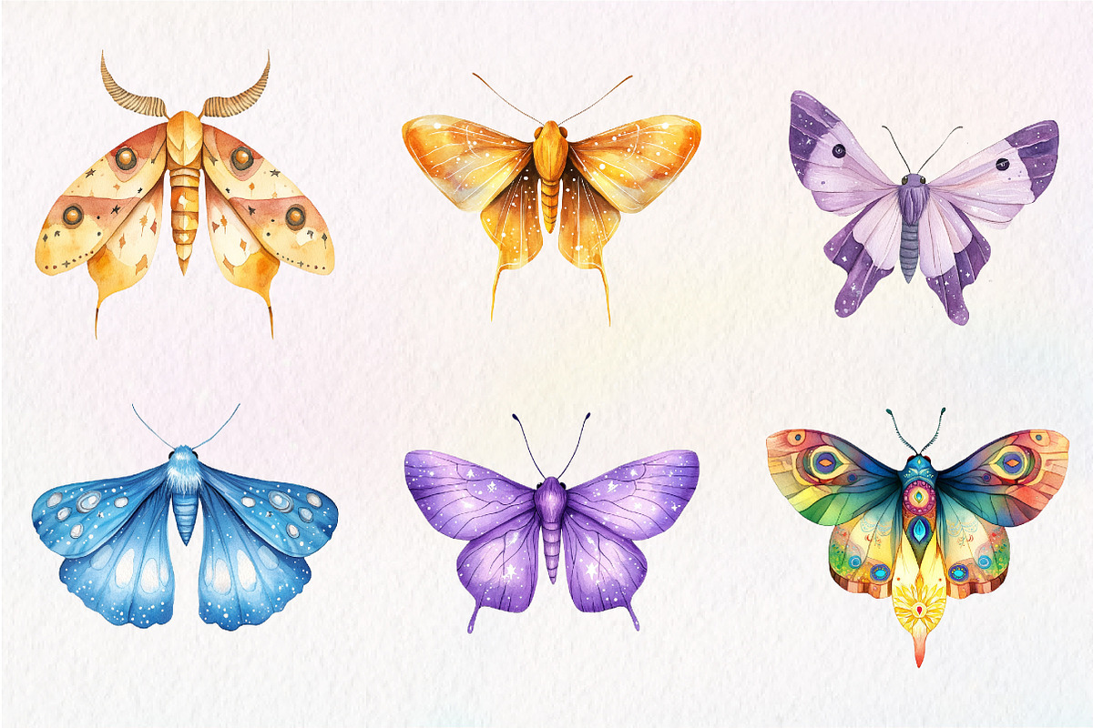 Watercolor Butterfly Clipart, an Illustration by CreationArt (Photo 4 of 9)