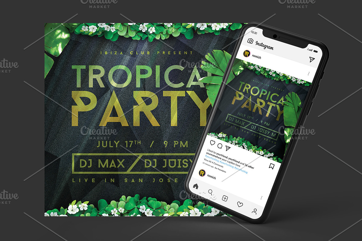 Tropical Party Summer Flyer, a Flyer Template by CREATIVE DUDE (Photo 1 of 2)
