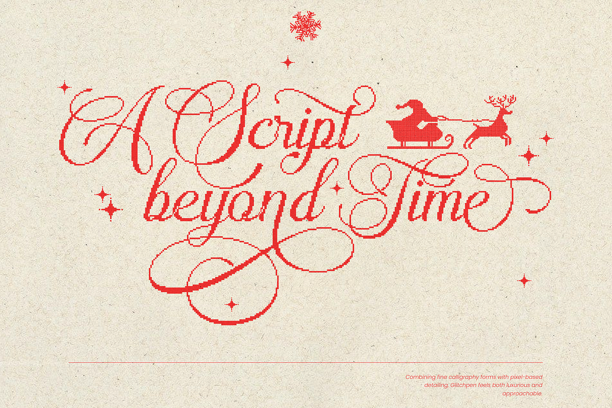 Glitchpen - Pixelated Swash Font, a Script Font by Inviline.co (Photo 9 of 13)