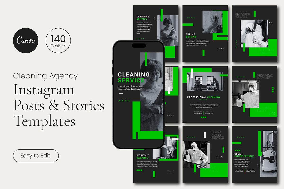 Cleaning Instagram Canva Templates
