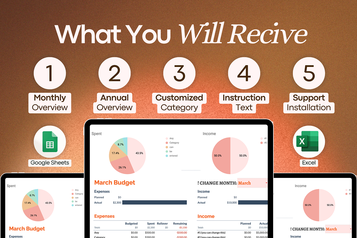 Ultimate Budget Planner for Google S, a Templates & Theme by vitalinagerman (Photo 2 of 11)