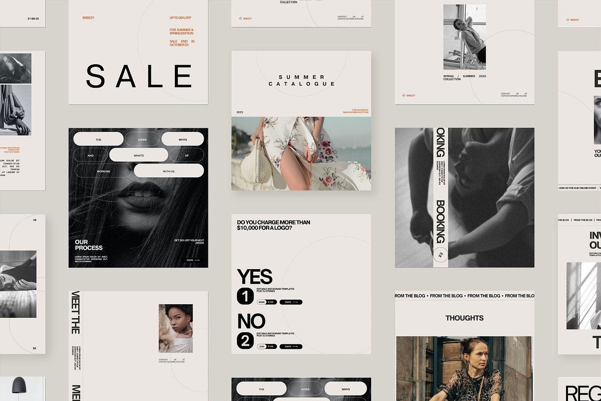 120 Instagram Post + Story Templates, a Social Media Template by Prapti Design (Photo 2 of 13)