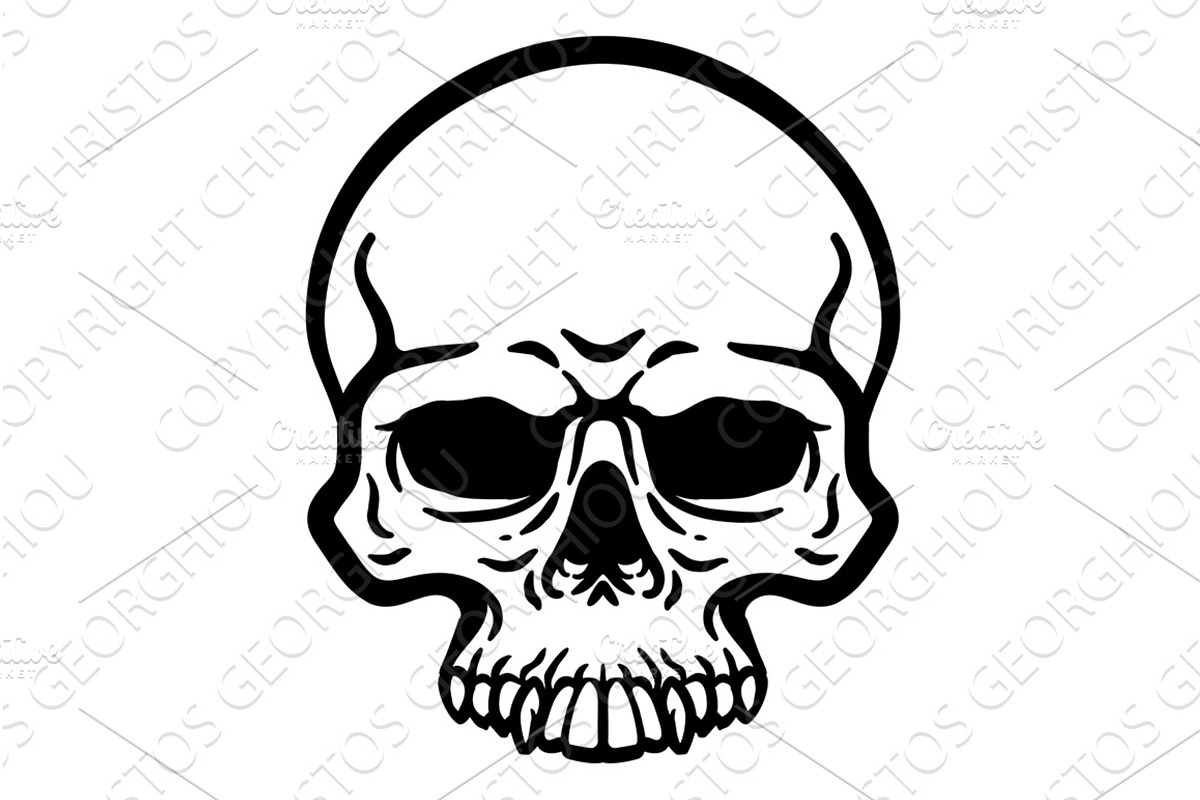 Skull Grim Reaper Cartoon Skeleton, an Illustration by Christos Georghiou
