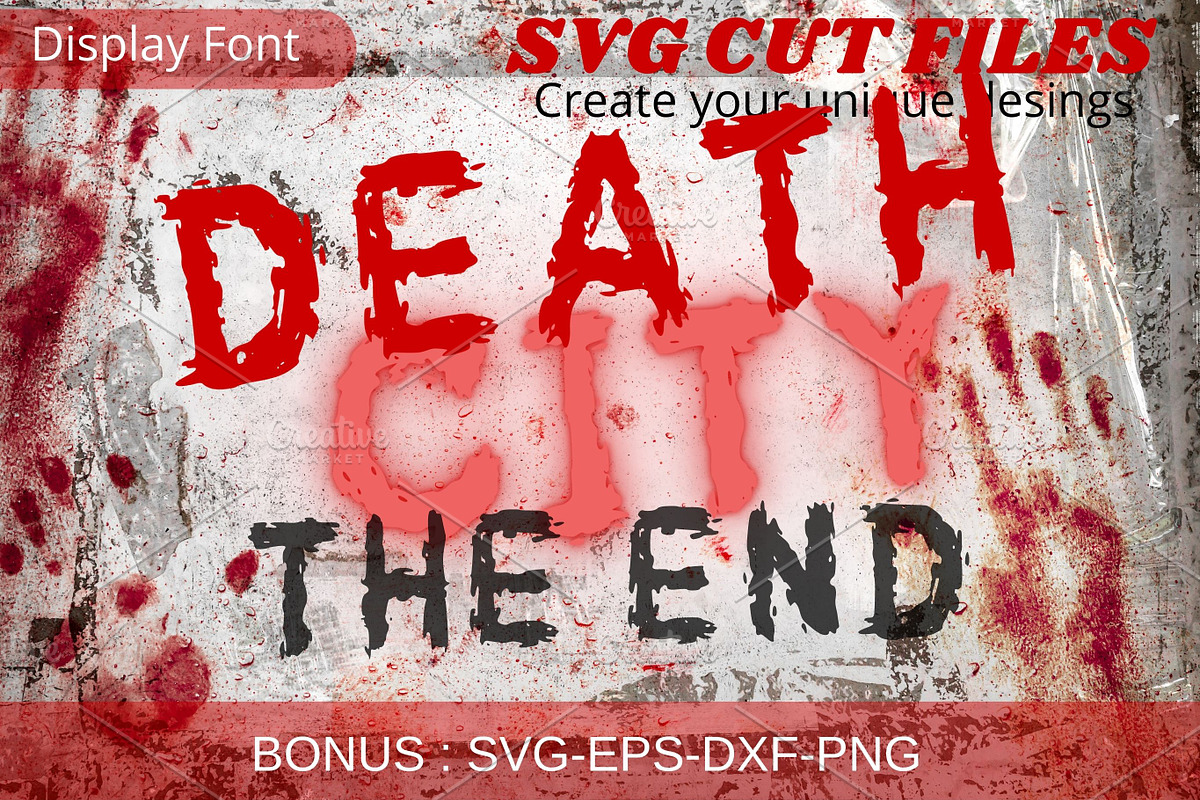 Death City Font, SVG cut files font, a Font by Tattoo Worker Studio (Photo 1 of 4)
