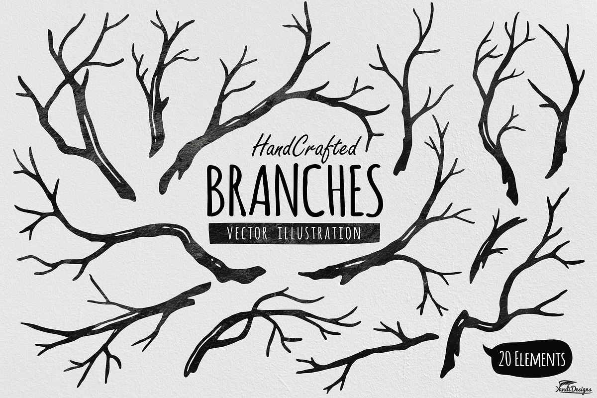 Hand Crafted Tree Branches Vector, an Object Graphic by Pyopo