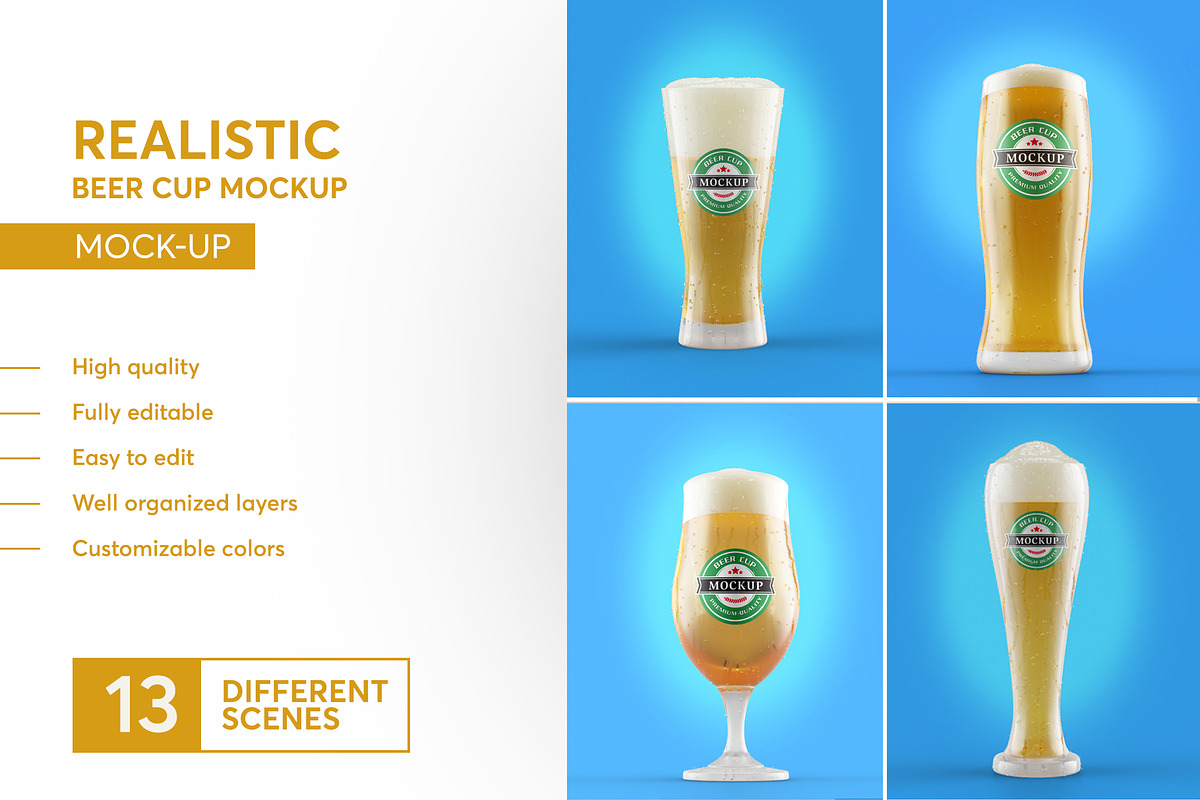 Realistic Beer Cup Mock-up, a Print Template by Propex (Photo 1 of 14)