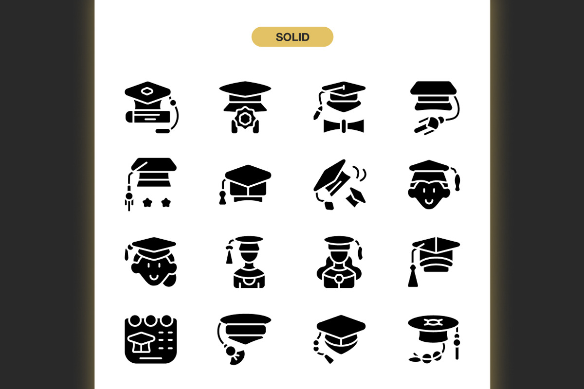 Graduation Cap Icons, an Icon by Spacepixel Creative (Photo 3 of 3)