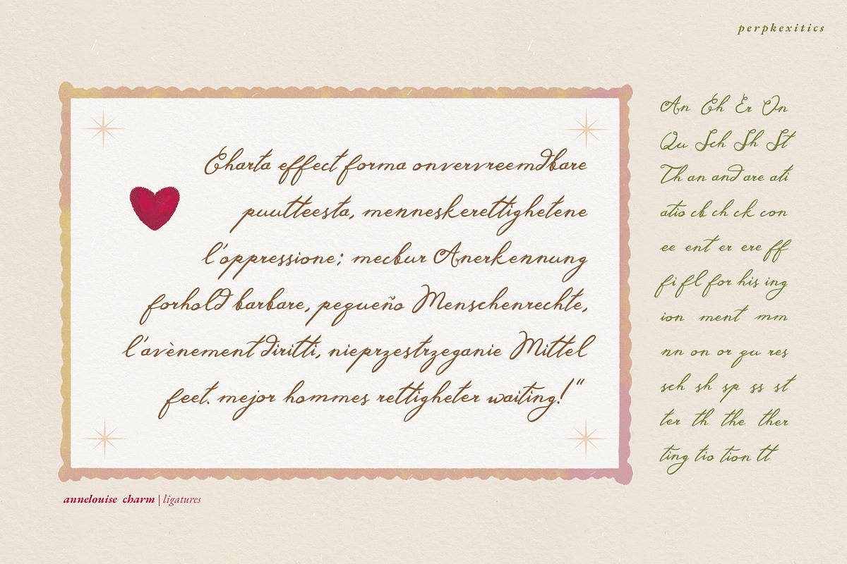 Annelouise Charm Handwritten Font, a Script Font by Perplexitics (Photo 7 of 11)