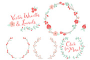Mint & Coral Vector Flower Wreaths, an Illustration by Amanda Ilkov (Thumbnail 3 of 3)
