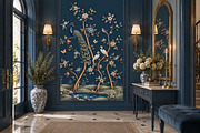 Navy Blue Chinoiserie Wall Mural, a Wallpaper Graphic by by creative paper (Thumbnail 7 of 20)