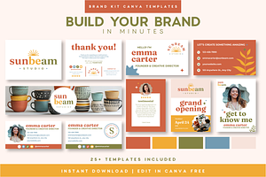 Colorful Retro Brand Kit | Canva, a Branding & Logo Template by BrandhavenStudio