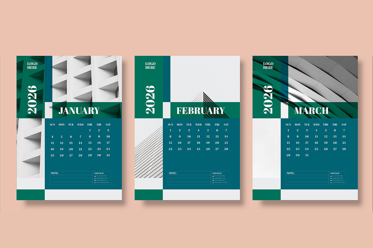 Corporate Business 2026 Calendar, a Stationery Template by ContestDesign (Photo 2 of 5)