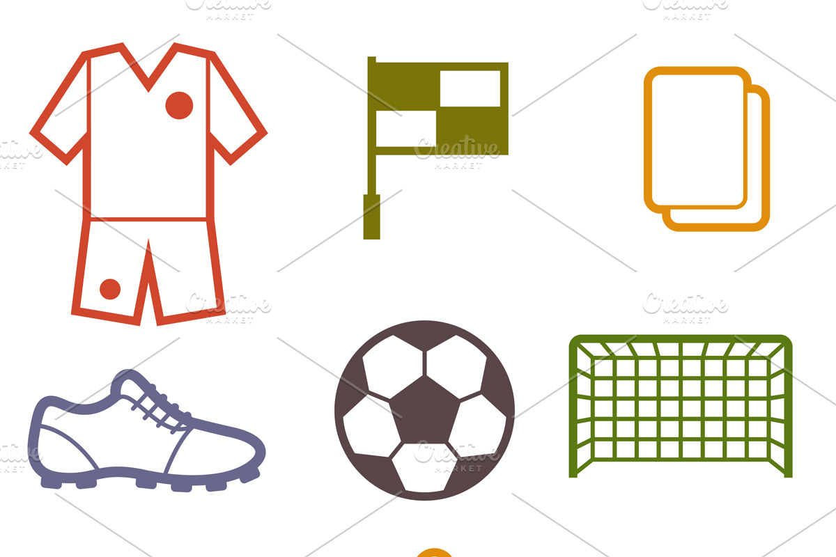 Set of soccer labels. preview 3