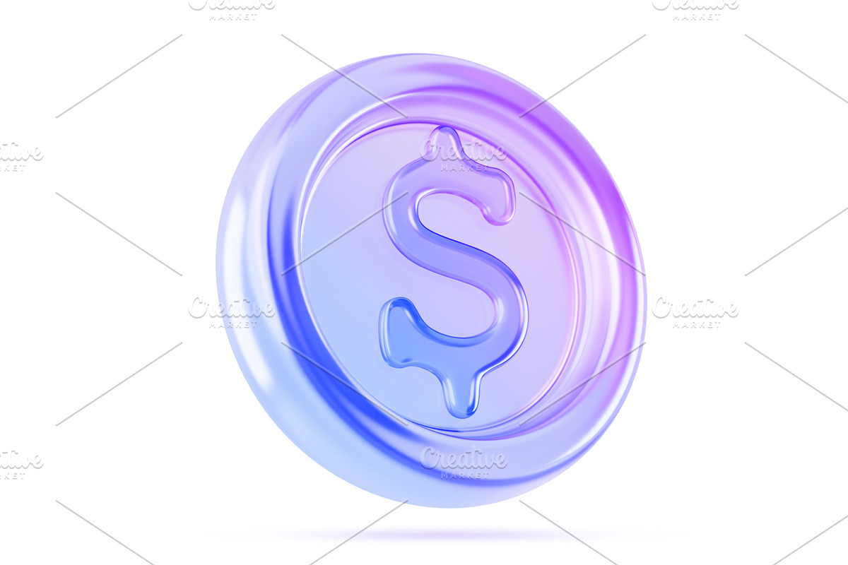 3d glass holographic transparent, a Finance Illustration by Marozhkastudio