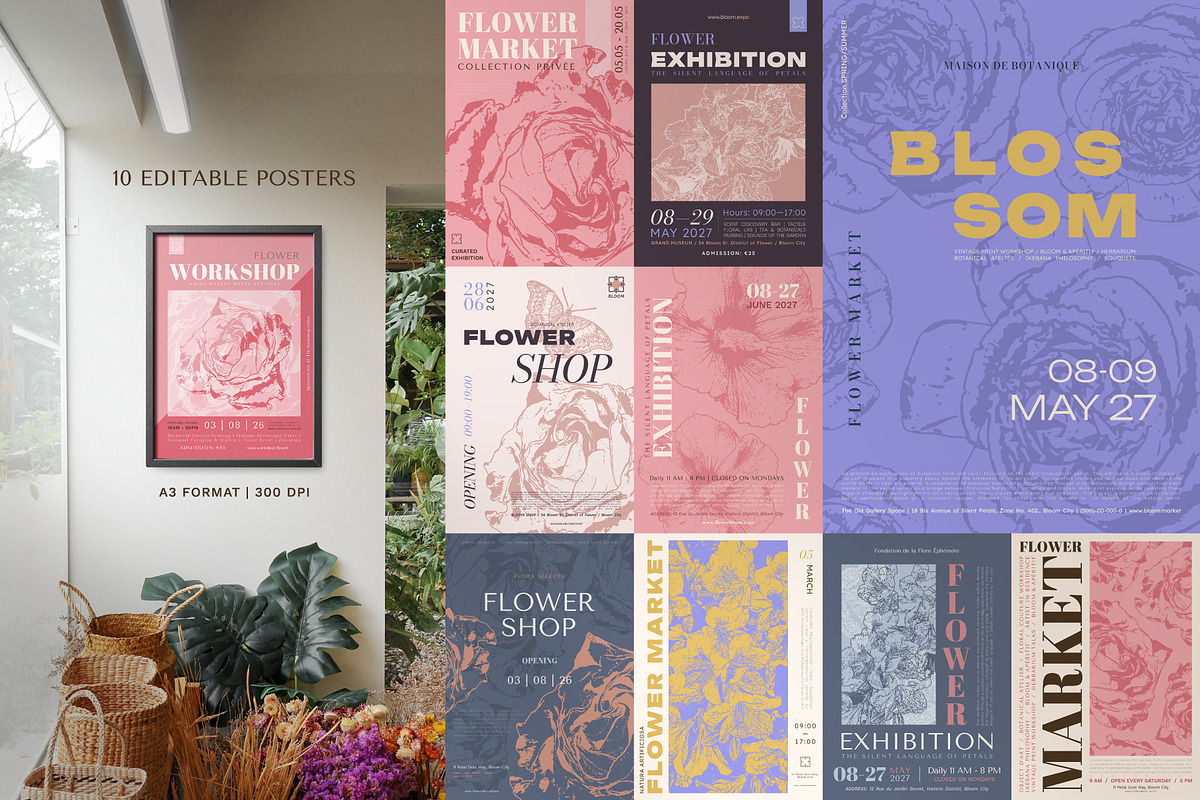 Flower Market: 23 Prints & Posters, a Poster Template by IuliiaSavko (Photo 10 of 12)