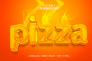 Pizza 3D Editable Text Effect Style