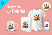 Cartoon Monkey Resting. Crafting, an Animal Illustration by KENO Mascots (Thumbnail 3 of 3)