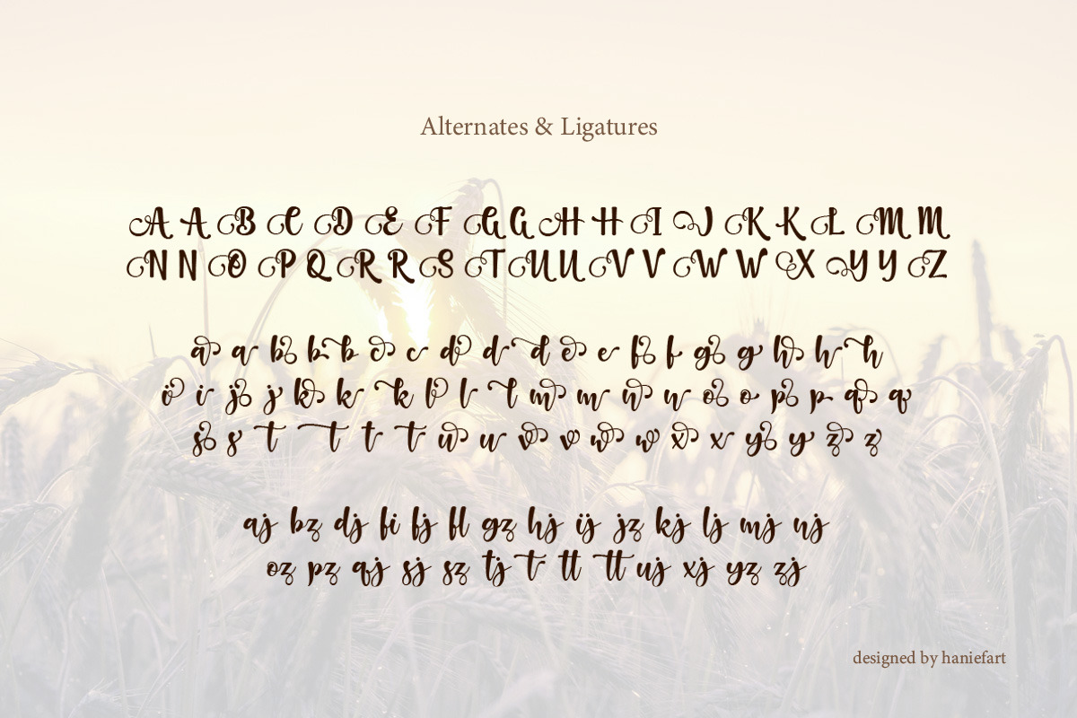 Agrista - Script Font, a Script Font by haniefart (Photo 9 of 10)