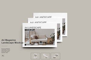 A4 Magazine Landscape Mockup