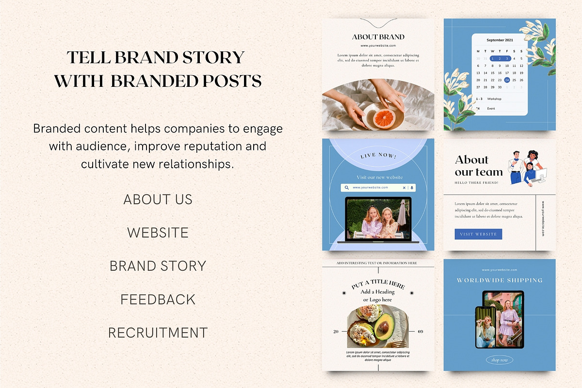 30% OFF Baby Blue Instagram Template, a Social Media Template by DesignbySamVN (Photo 5 of 10)