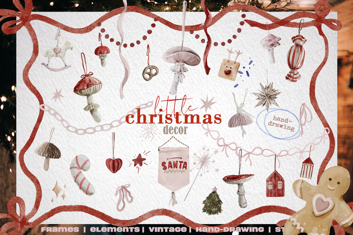 SALE Christmas decor Hand drawing, a Decorative Illustration by 60secondsArt (Photo 1 of 10)