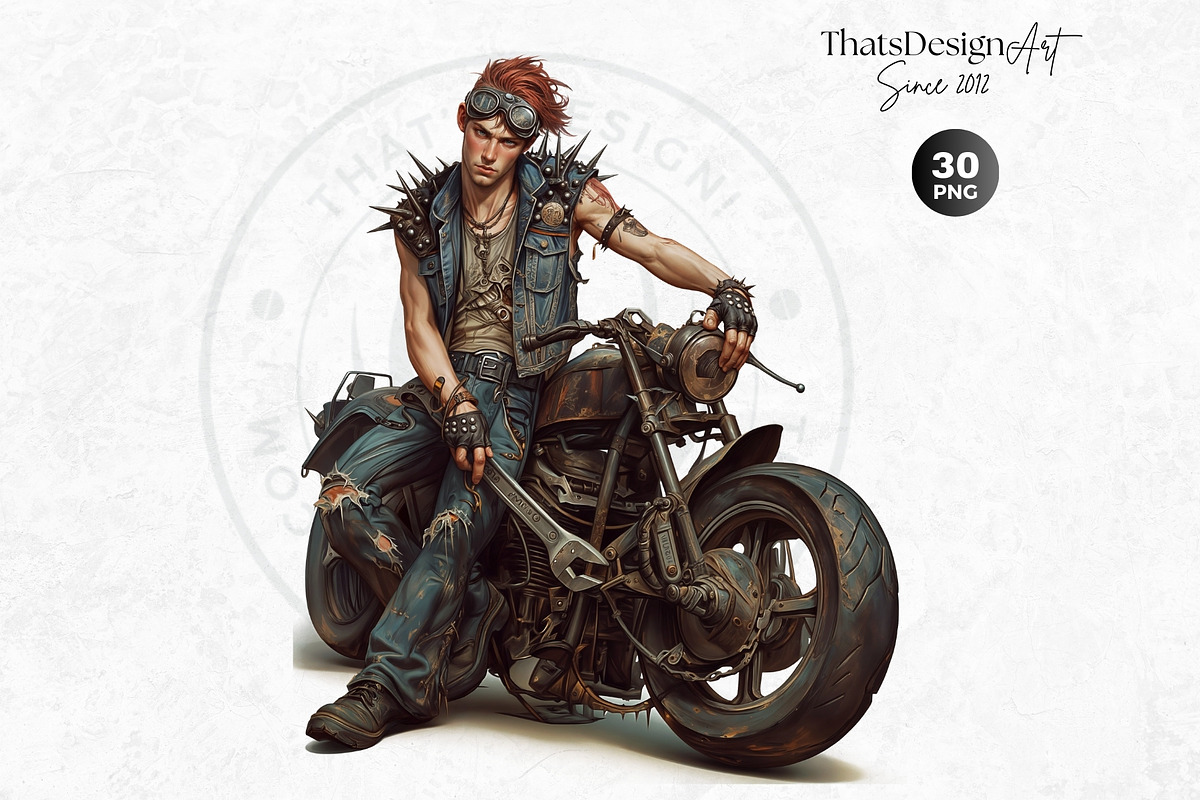 Wasteland Punk Character Clipart Set, a Decorative Illustration by ThatsDesignArt (Photo 9 of 10)