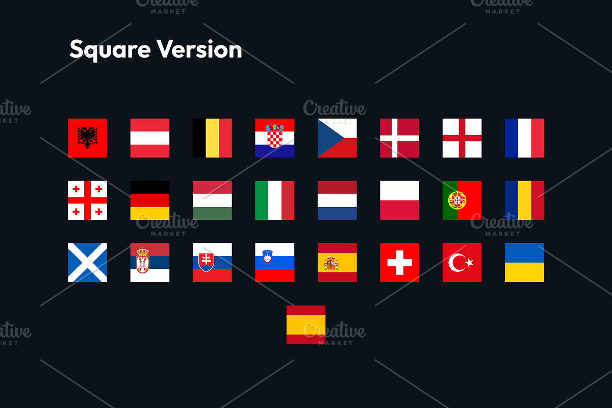 Euro 2024 - Football Icon Flags, a Solid Icon by bvcreates (Photo 3 of 7)