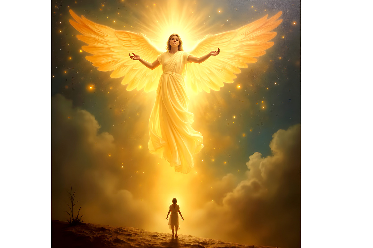 Golden Angel, a Person Illustration by Sharon Schwalbe (Photo 1 of 2)