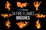 Fire Photoshop Brushes, a Brush Add-On by SimplDesign (Thumbnail 1 of 3)