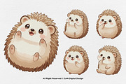 15 Bundle Watercolor Baby Hedgehog, an Animal Illustration by Morspective (Thumbnail 5 of 8)
