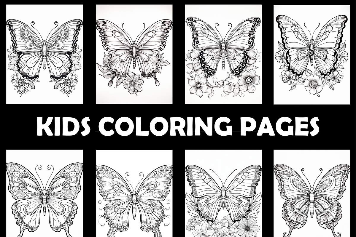 Butterfly Zentangle Coloring Book-V3, an Animal Illustration by Design Zone (Photo 3 of 7)