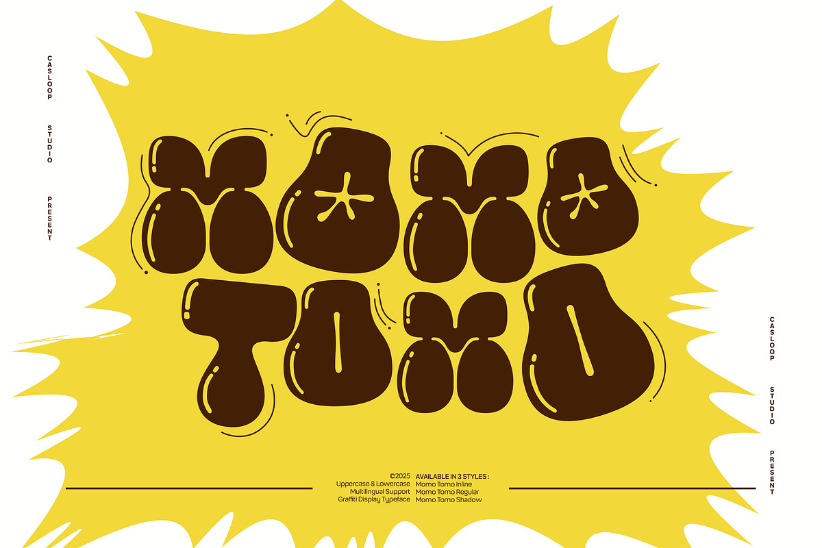 MOMO TOMO - Graffiti Pop Bubble Font, a Sans Serif Font by Casloop Studio (Photo 1 of 9)
