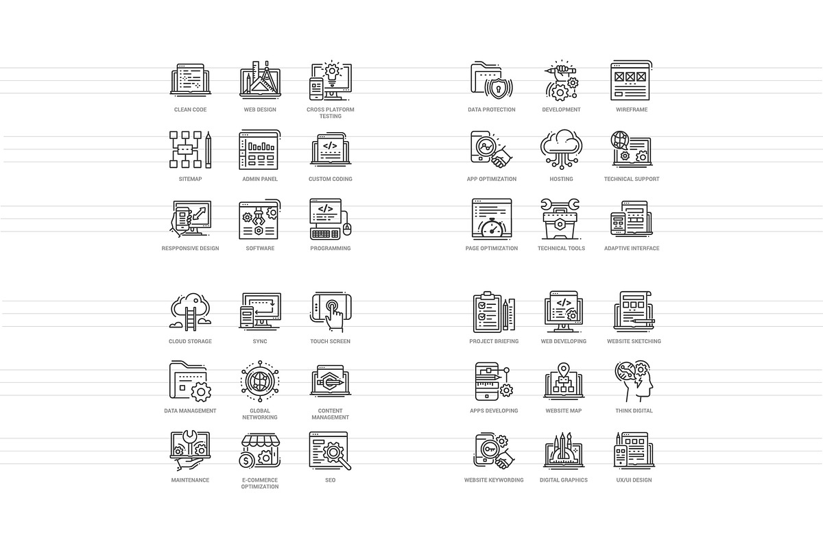 Programming & Support Line Icons, an Outline Icon by Boyko Pictures (Photo 10 of 11)