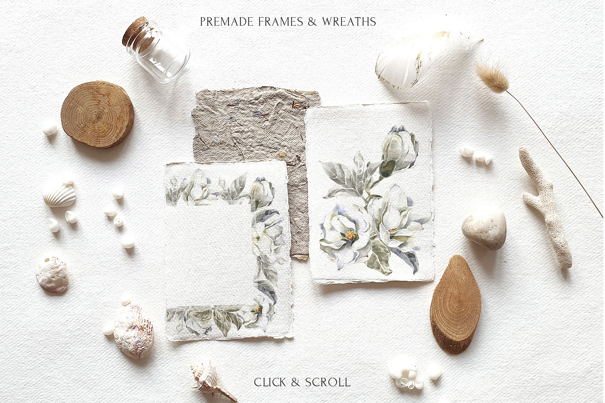 White Antique Aesthetics Watercolor, a Texture Illustration by Cat In Colour (Photo 6 of 10)