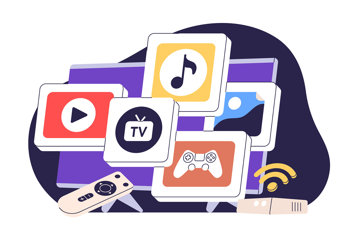 Smart TV, television concepts set, a Technology Illustration by Good Studio (Photo 2 of 5)