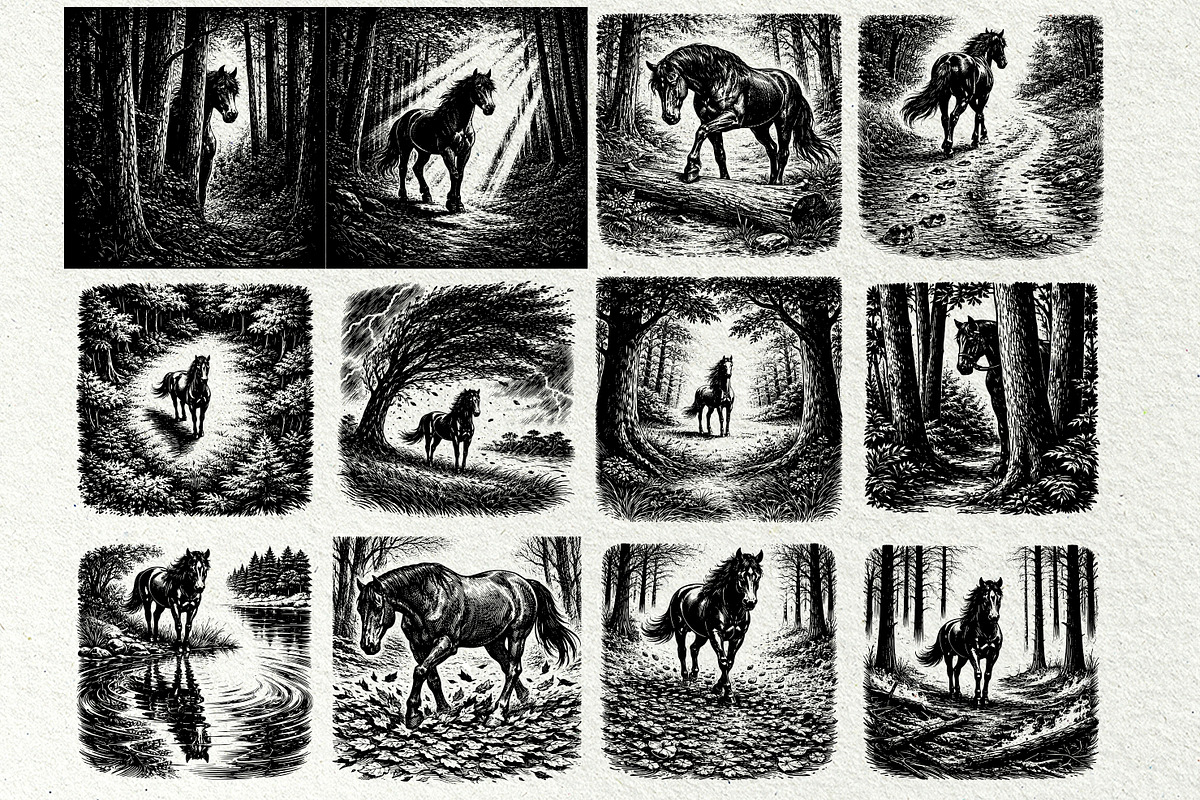 Wild Horse SVG Graphics Bundle, an Animal Illustration by DENIDigitalArtSudio (Photo 4 of 8)