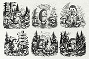 Forest Hedgehog Illustrations, an Animal Illustration by DENIDigitalArtSudio (Thumbnail 4 of 8)