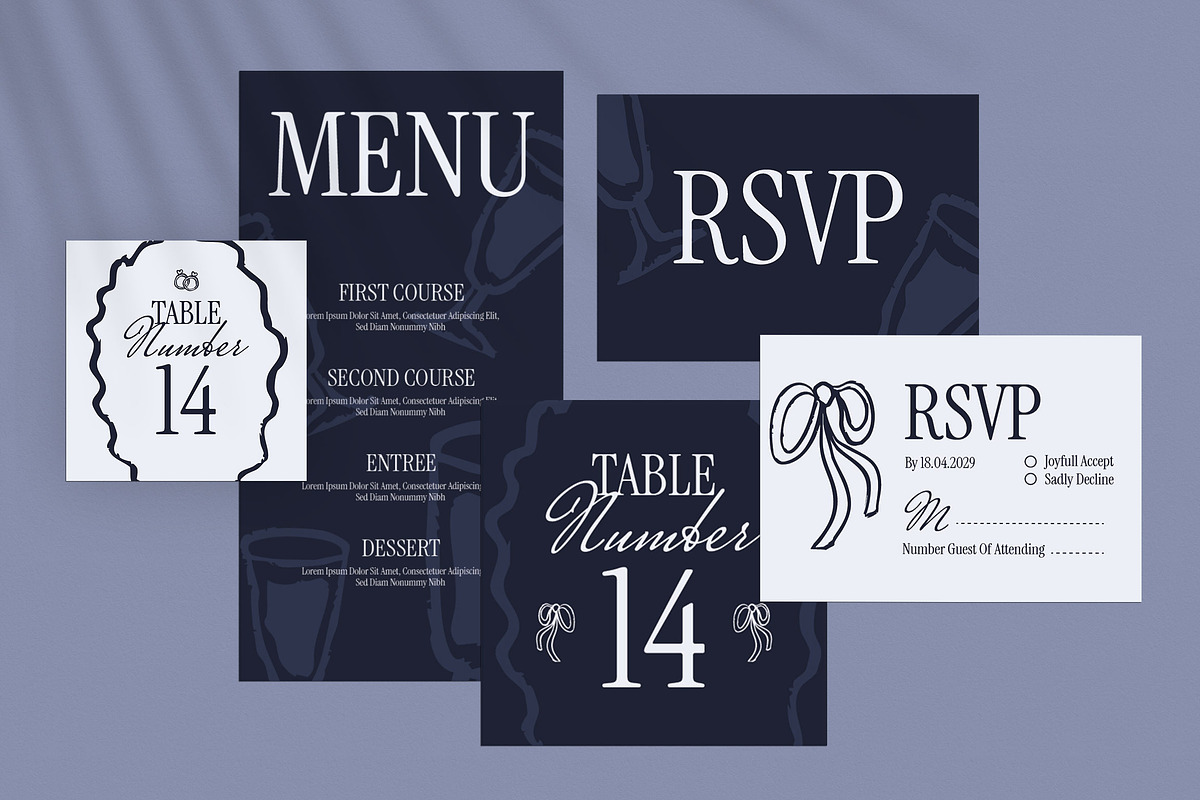 Whimsical Wedding Invitation Set, an Invitation Template by Aiyari Graphic (Photo 3 of 3)