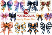 Watercolor Spooky Momma Bow PNG, an Illustration by Craft Nest (Thumbnail 1 of 6)