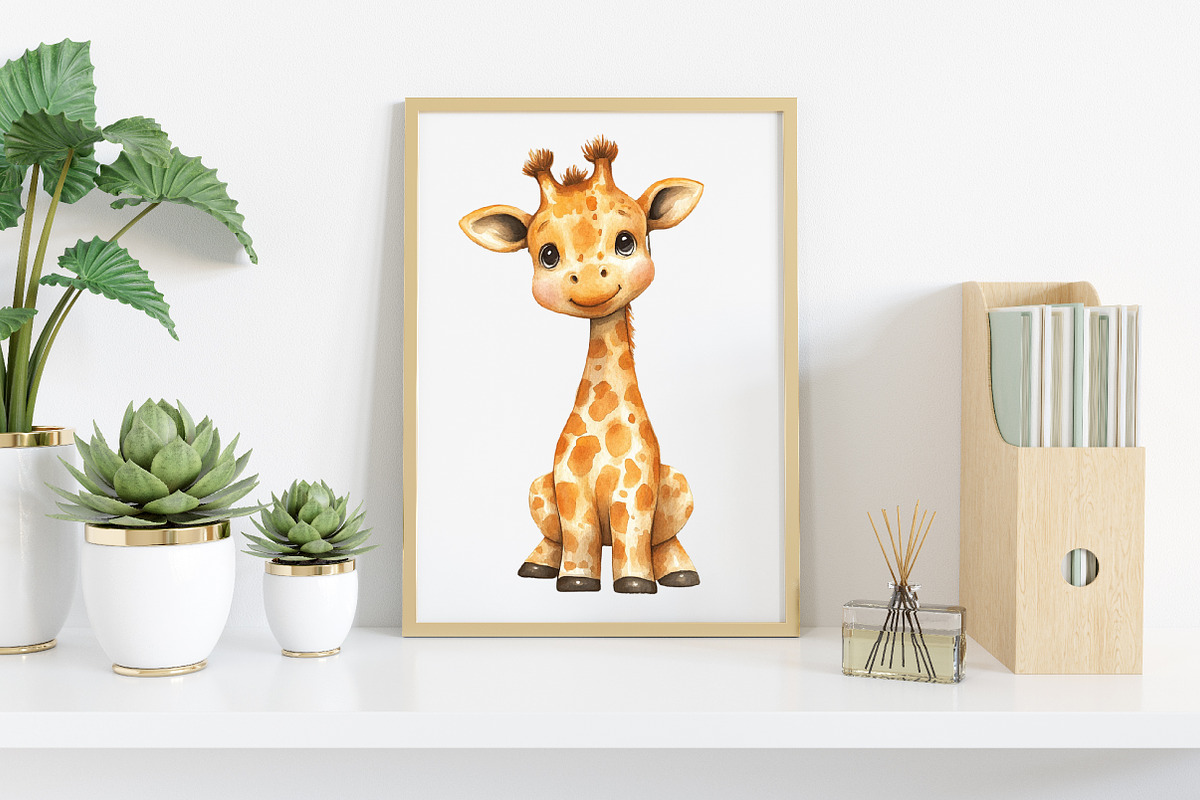 Watercolor Baby Giraffe Clipart, an Illustration by Canvas Craft (Photo 6 of 8)