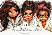 Whimsical Self Care Woman Clipart, a Seasonal Illustration by CreationArt (Thumbnail 1 of 5)