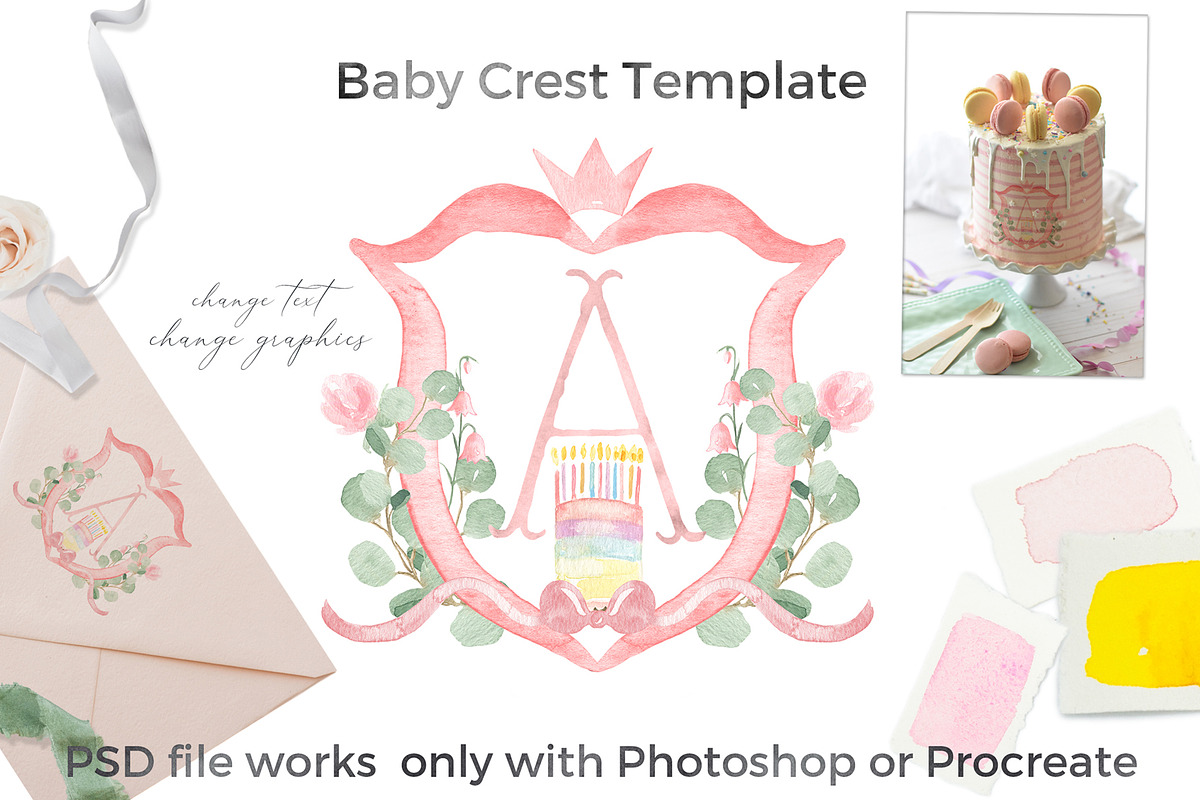 Baby Crest Creator Watercolor, an Illustration by LABFcreations (Photo 17 of 32)