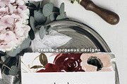 Burgundy Blush Floral Clip Art PNG, a Texture Illustration by Essem Creatives (Thumbnail 9 of 9)