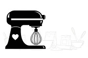 Kitchen Stand Mixer Silhouette Bundl, an Illustration by Gaye Art (Thumbnail 7 of 31)