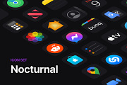 Nocturnal Icon Pack for iOS, a Graphic by Design Essentials (Thumbnail 1 of 6)