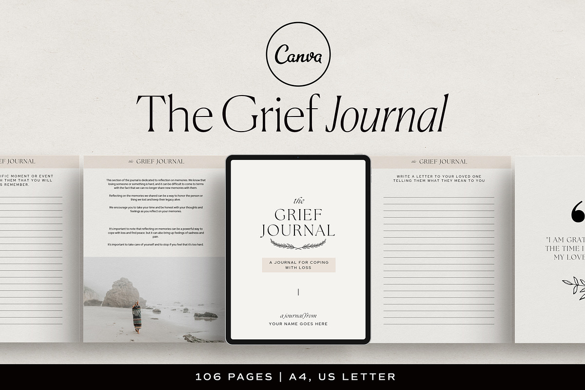 The Grief Journal Canva, a Presentation Template by HelloKarla (Photo 1 of 9)