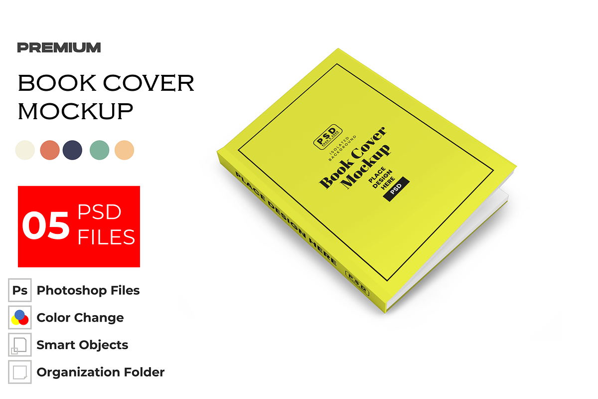 Book Cover Mockup, a Product Mockup by DigitAuras (Photo 1 of 4)